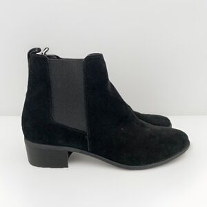 Steve Madden Womens US 8.5 Dover Ankle Pull On Suede Heeled Black Boots Booties